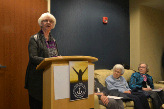 Sister Mary Lechtenberg, OSF Speaks At The Press Conference On January 11, 2019.